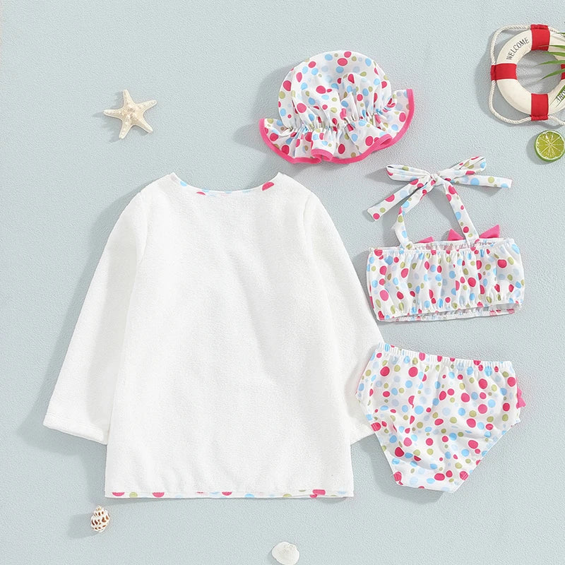 Conjunto biquini e roupão infantil Luna