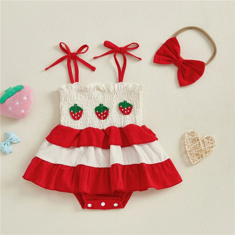 Vestido de bebê moranguinho