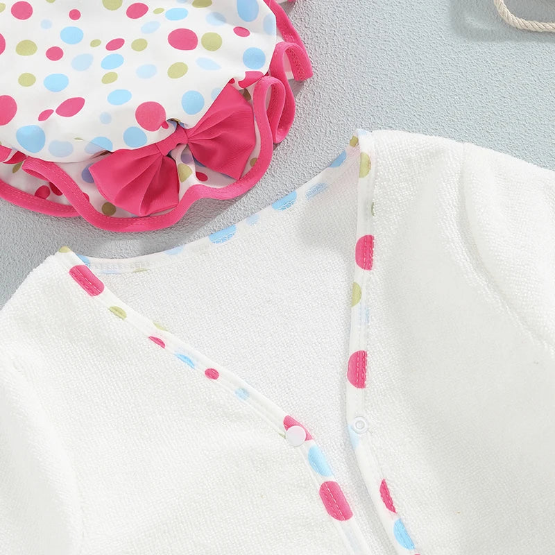 Conjunto biquini e roupão infantil Luna
