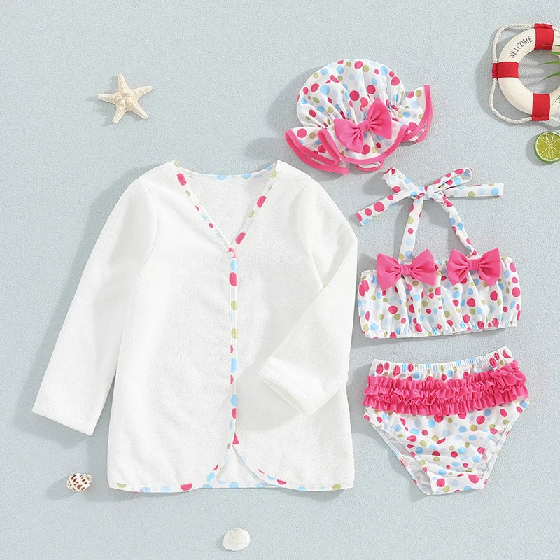 Conjunto biquini e roupão infantil Luna