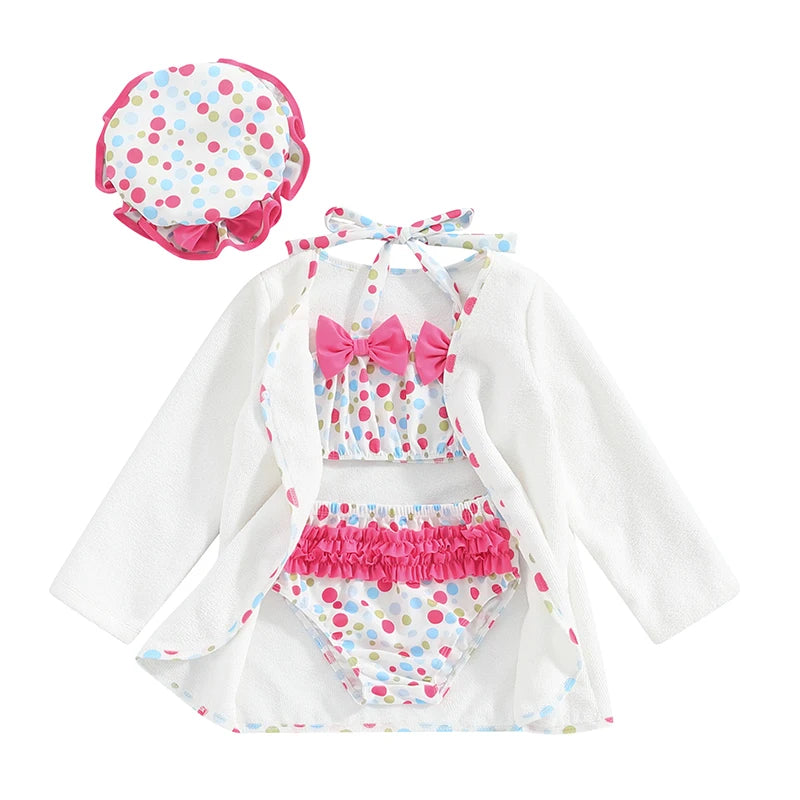 Conjunto biquini e roupão infantil Luna