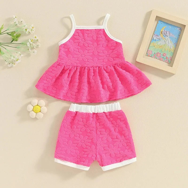 Conjunto Alcinha Flores 3D | 6-3 Anos