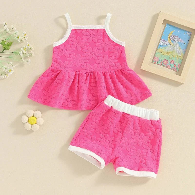 Conjunto Alcinha Flores 3D | 6-3 Anos