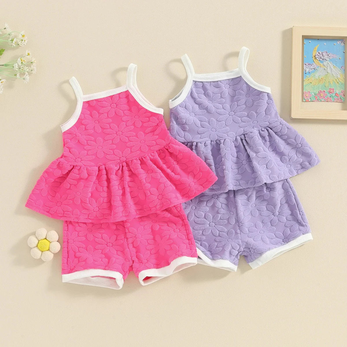 Conjunto Alcinha Flores 3D | 6-3 Anos
