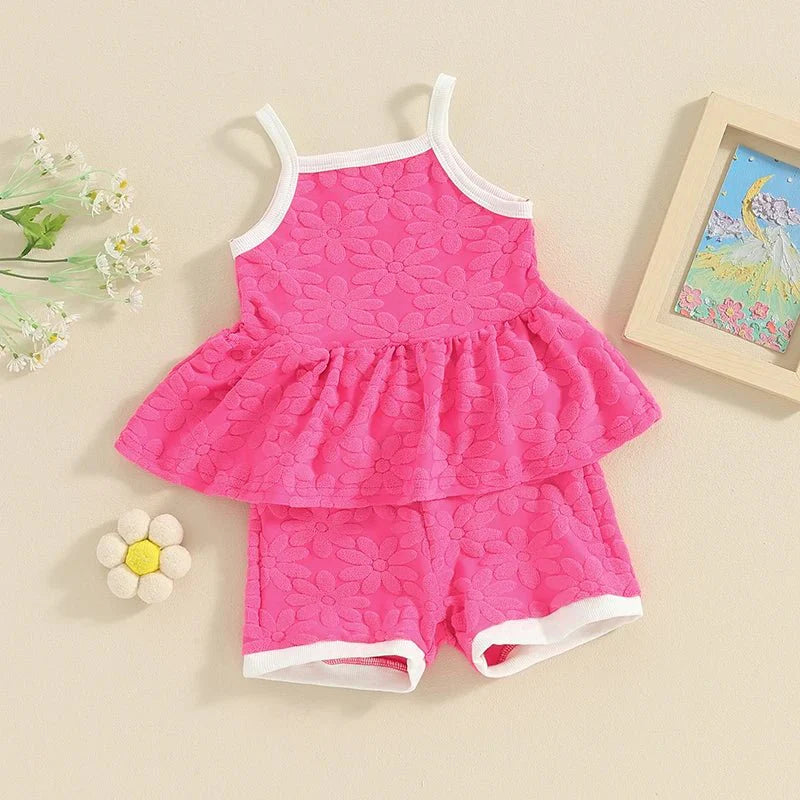 Conjunto Alcinha Flores 3D | 6-3 Anos