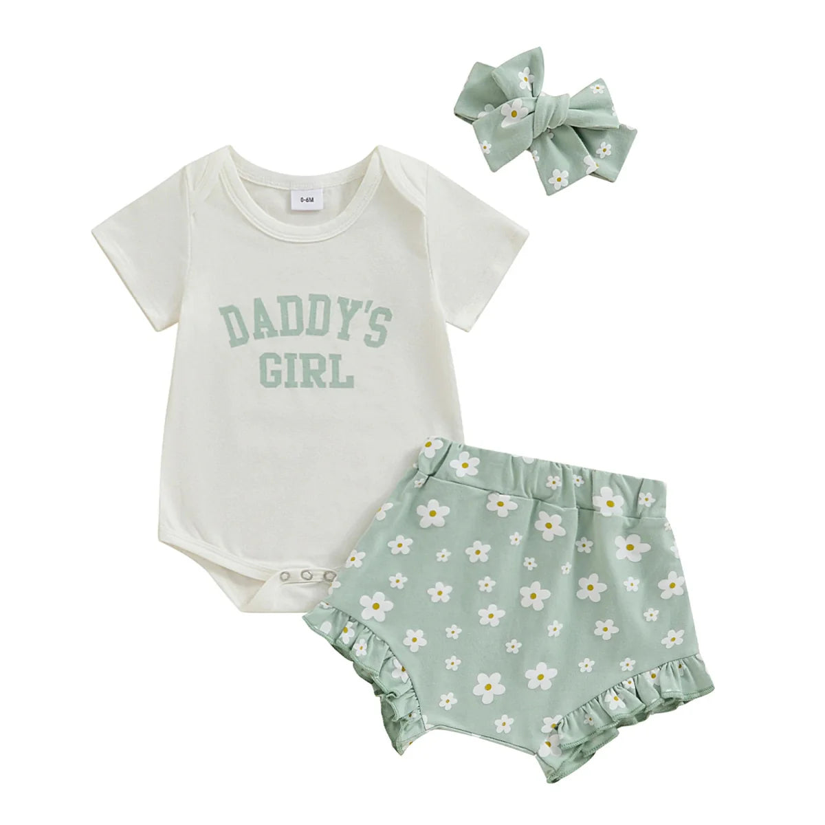 Conjunto Floral Manguinha + Laço | 0-18 Meses