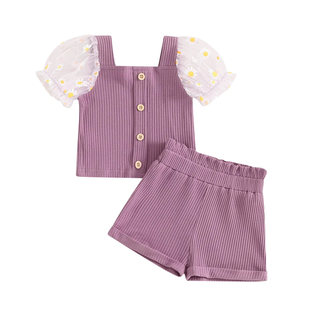Conjunto Manguinha Curta Margarida | 12-4 Anos