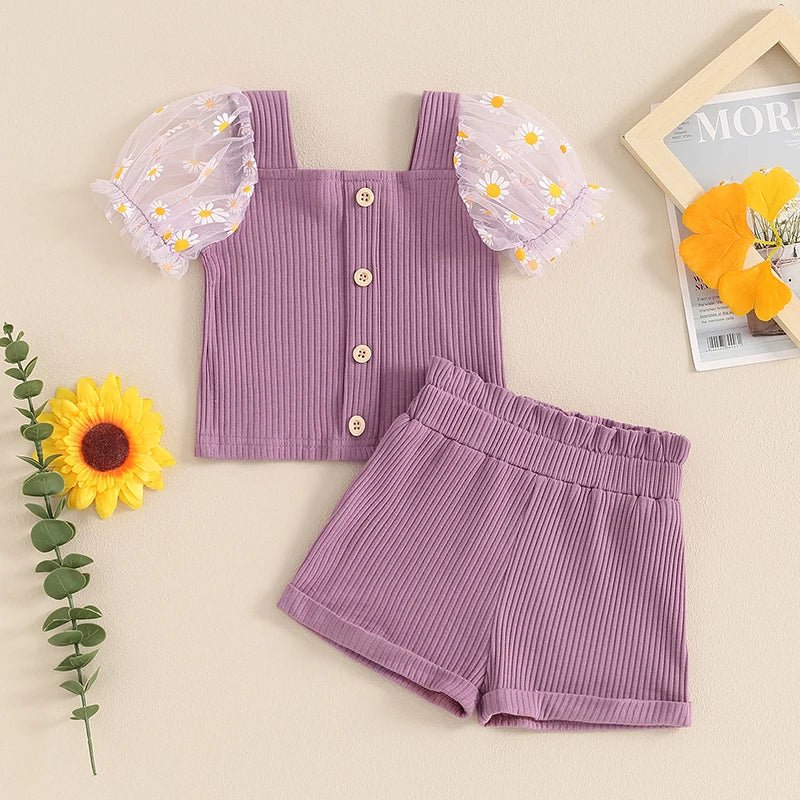Conjunto Manguinha Curta Margarida | 12-4 Anos