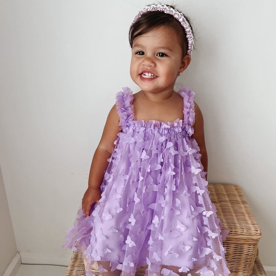 Vestido Tule Borboletas Alcinha | 6-24 Meses