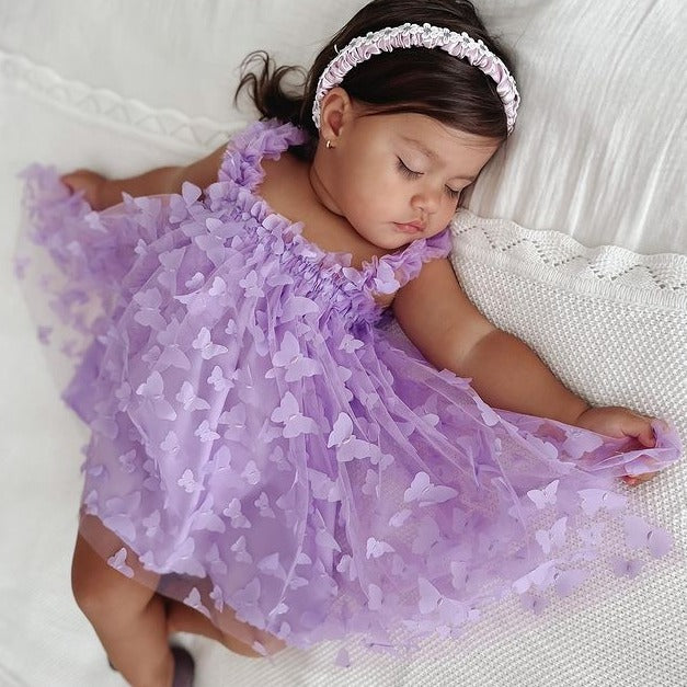 Vestido Tule Borboletas Alcinha | 6-24 Meses