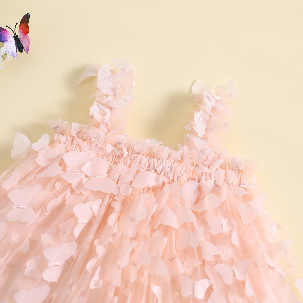Vestido Tule Borboletas Alcinha | 6-24 Meses