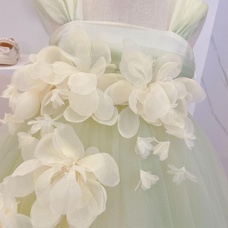 Vestido de Festa Tule Flores 3D | 6M-4 Anos