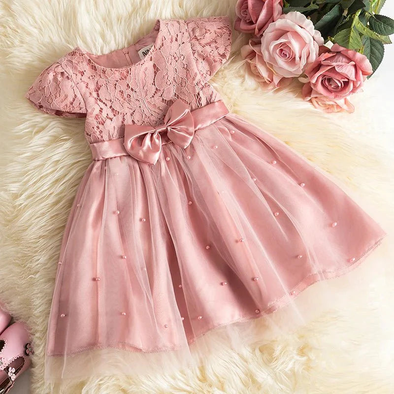 Vestido de Festa Princesa Rosa | 6M-5Anos