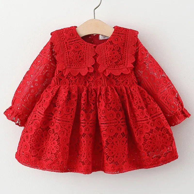 Vestido Manga Mocinha Renda | 6M-3Anos