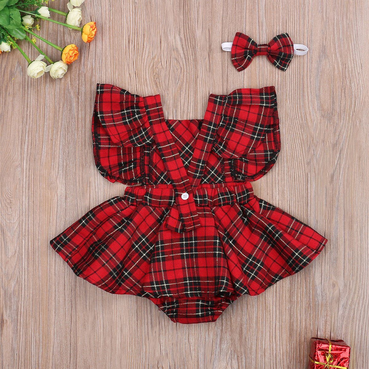 Vestido Quadriculado + Laço | 0-24meses