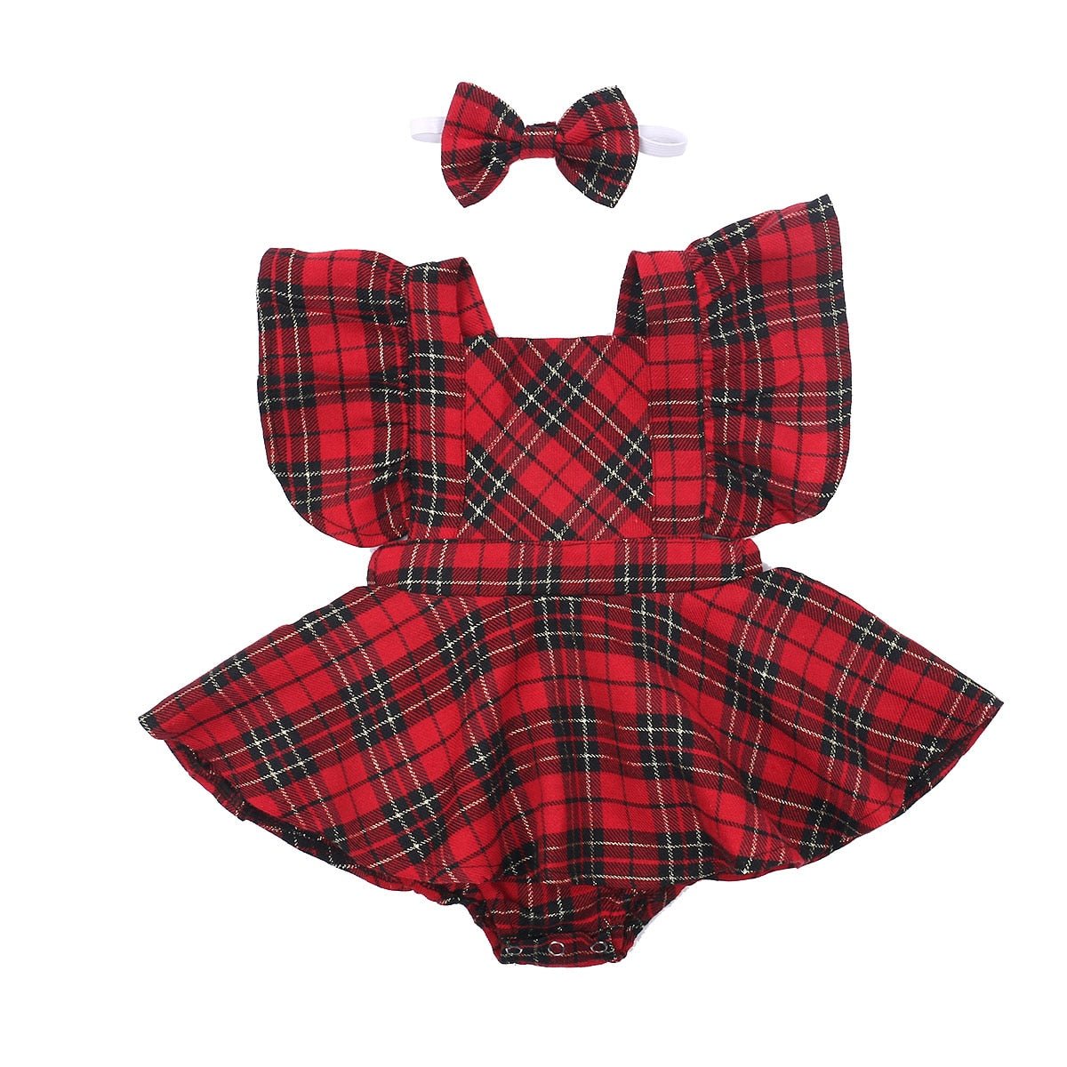 Vestido Quadriculado + Laço | 0-24meses