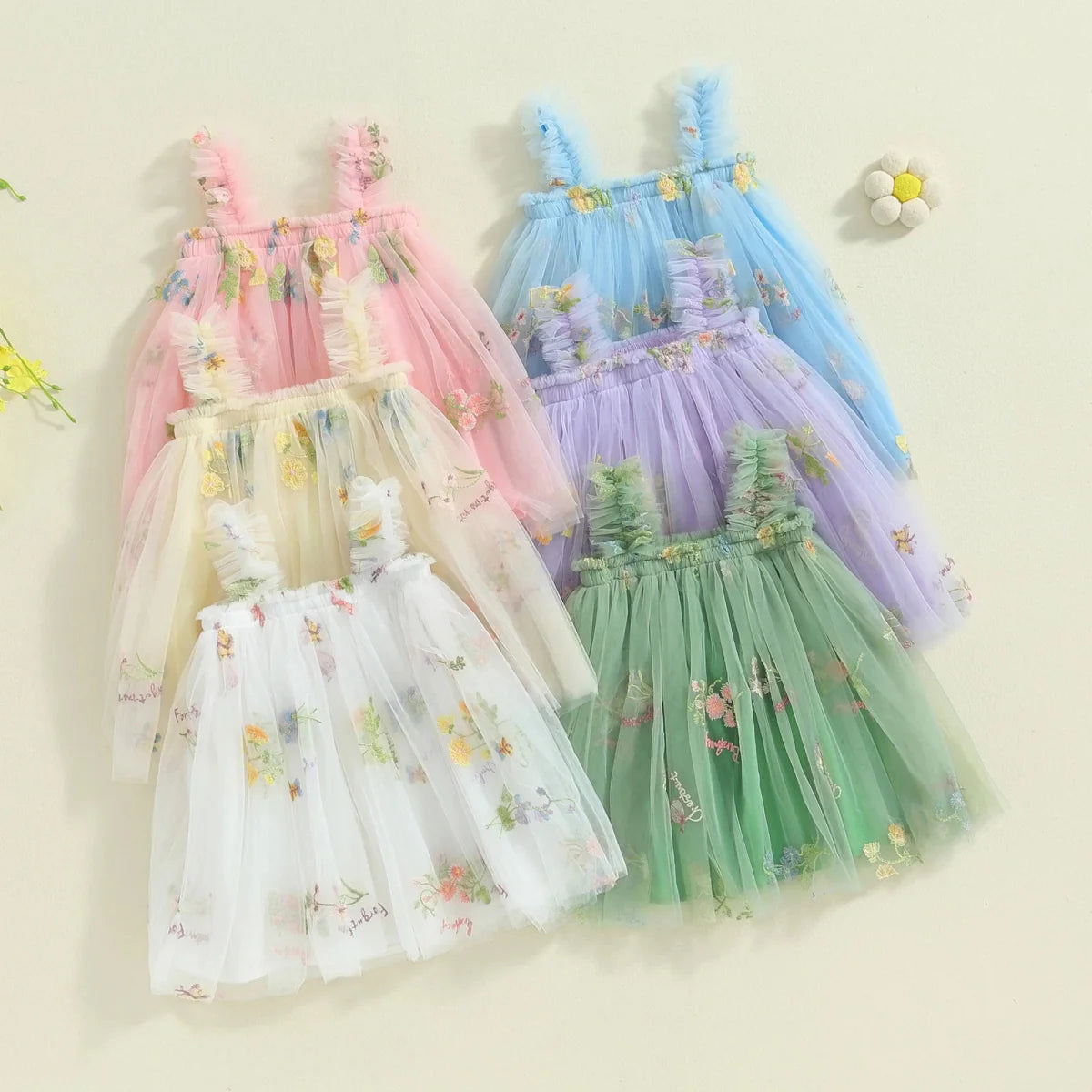 Vestido Tule Alcinha Jardim Encantado | 0-24 Meses