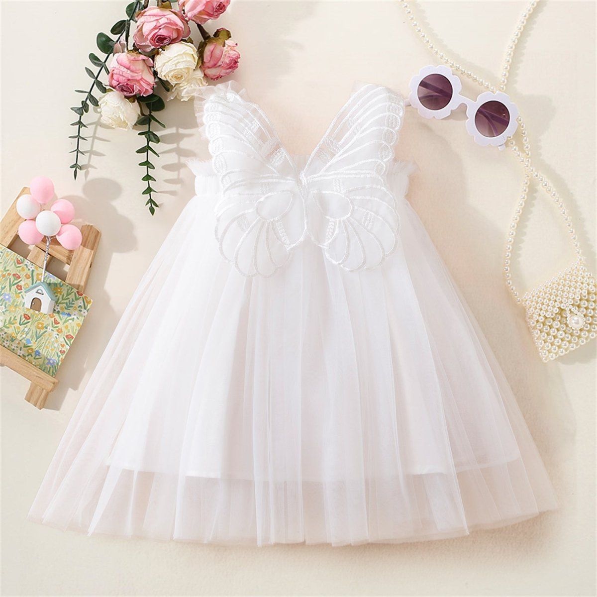 Vestido Tule Asinha Borboleta | 6-24 Meses