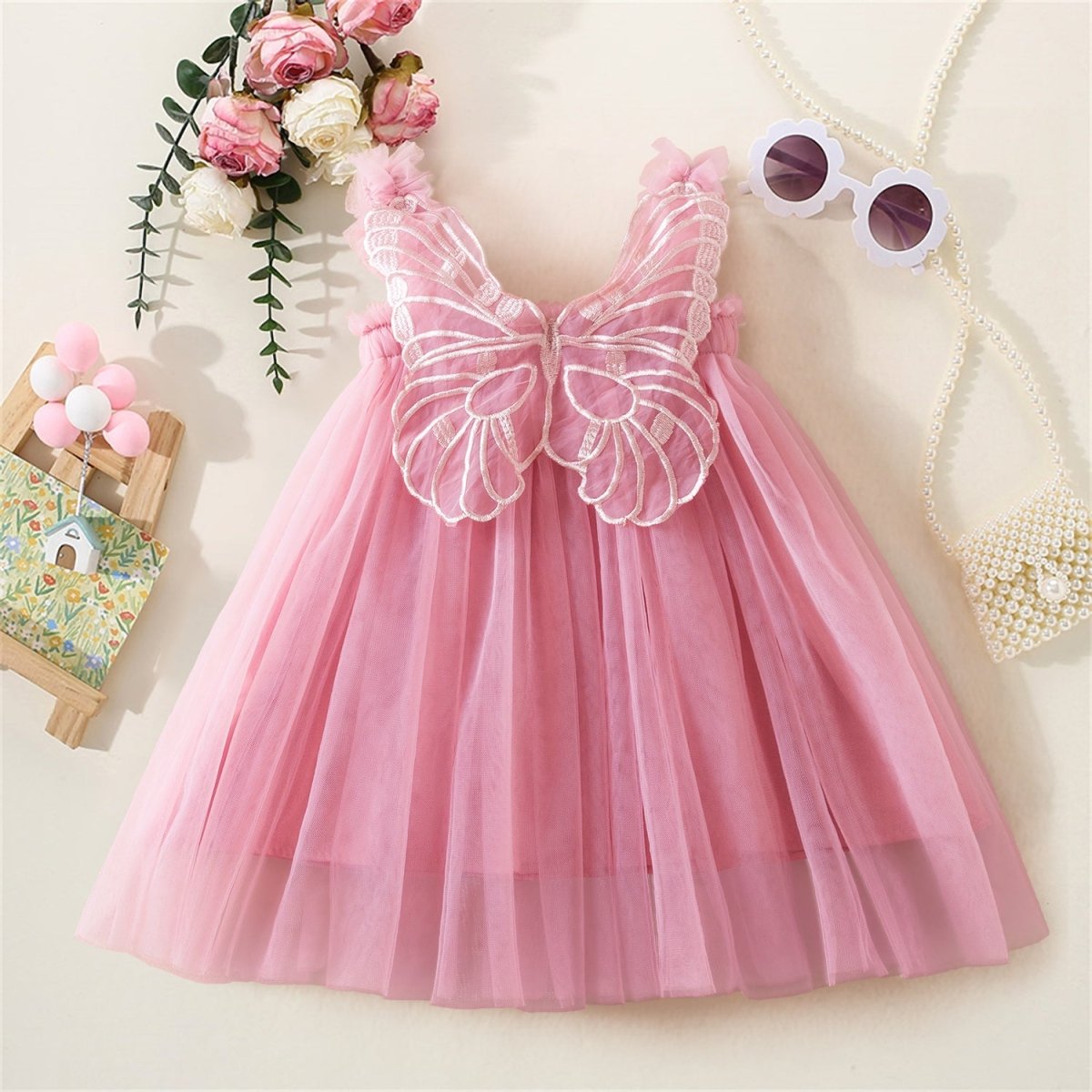 Vestido Tule Asinha Borboleta | 6-24 Meses