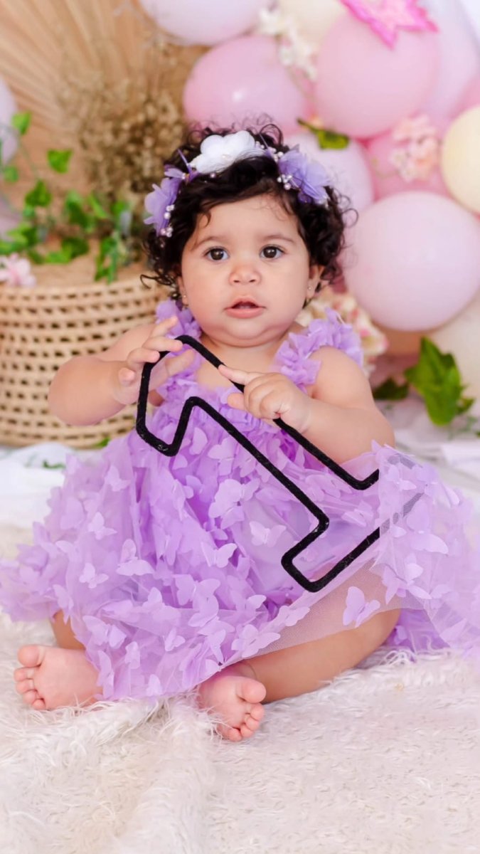 Vestido Tule Borboletas Alcinha | 6-24 Meses