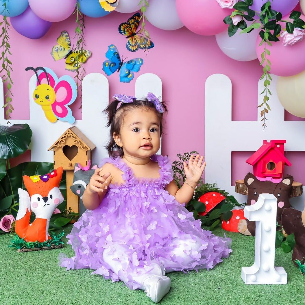 Vestido Tule Borboletas Alcinha | 6-24 Meses