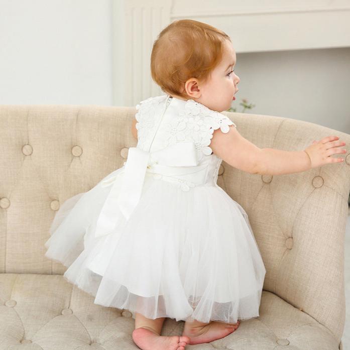 Vestido Tule Bordado Flores | 0-24 Meses