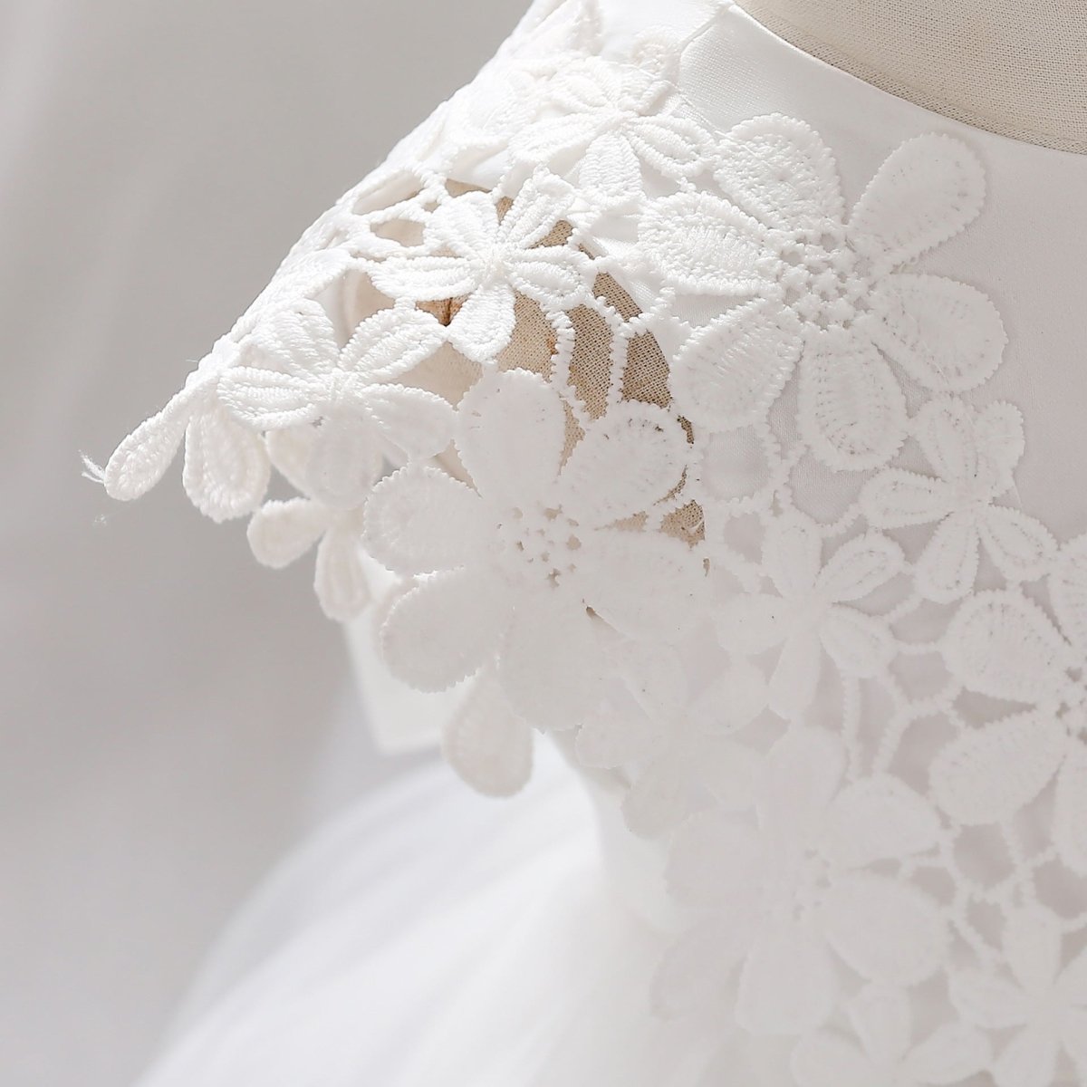 Vestido Tule Bordado Flores | 0-24 Meses