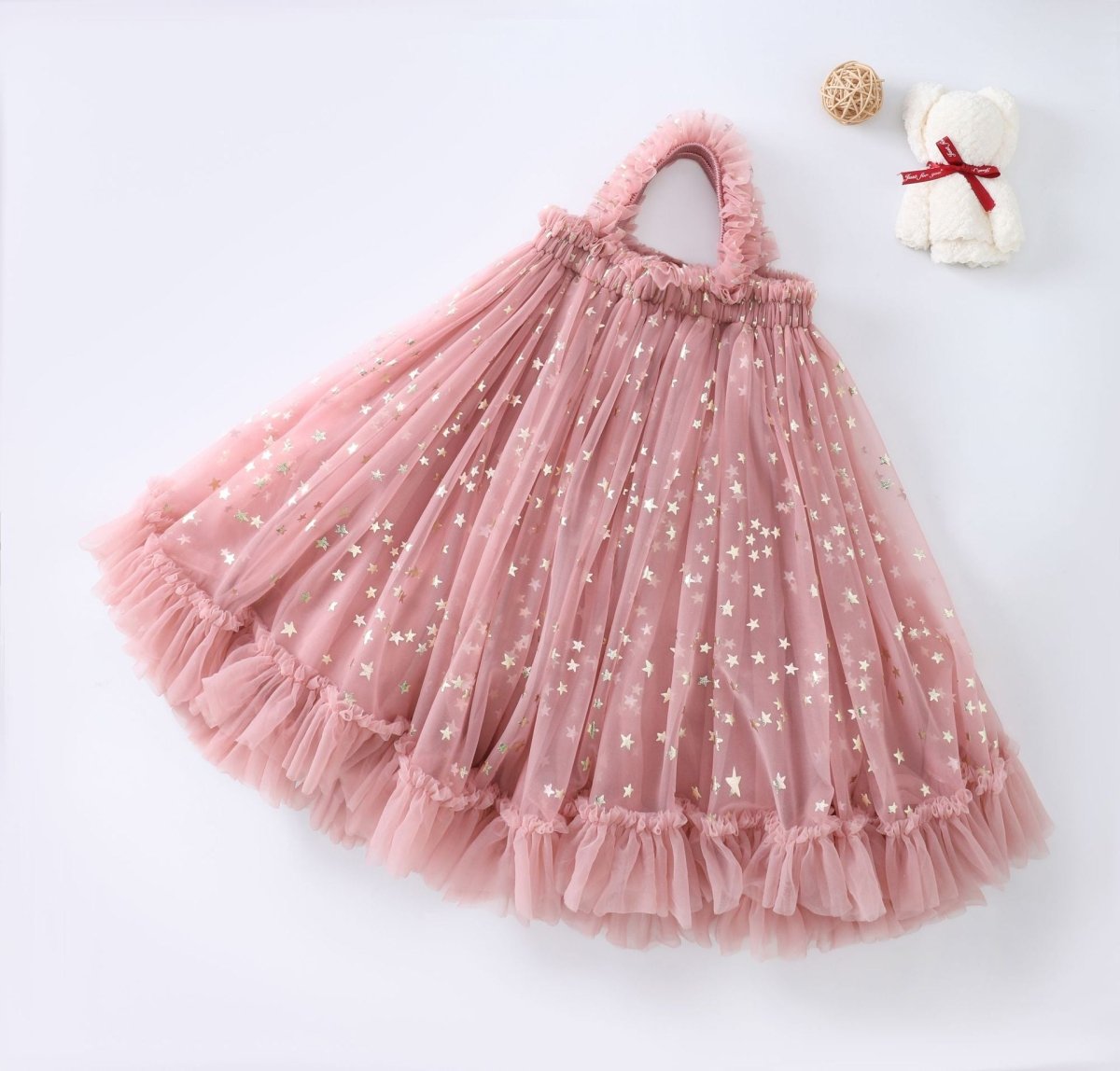 Vestido Tule Brilhoso Estrelinhas | 6M-3 Anos
